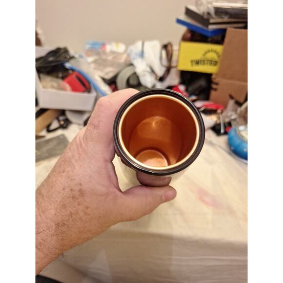 Vintage Wajima lacquer IKEBANA FLOWER VASE Gold Painted Black With Gold Flake - Picture 4 of 6